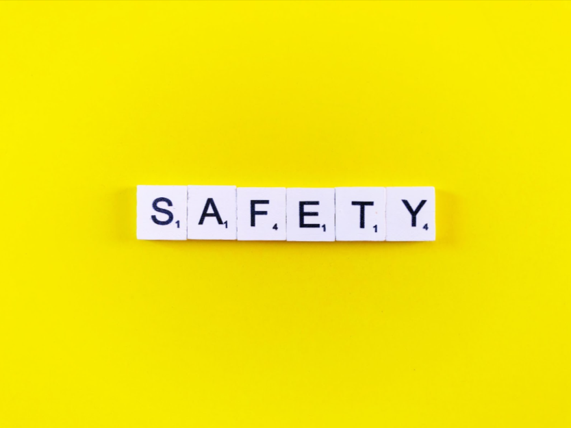 Word “safety” on word tiles.